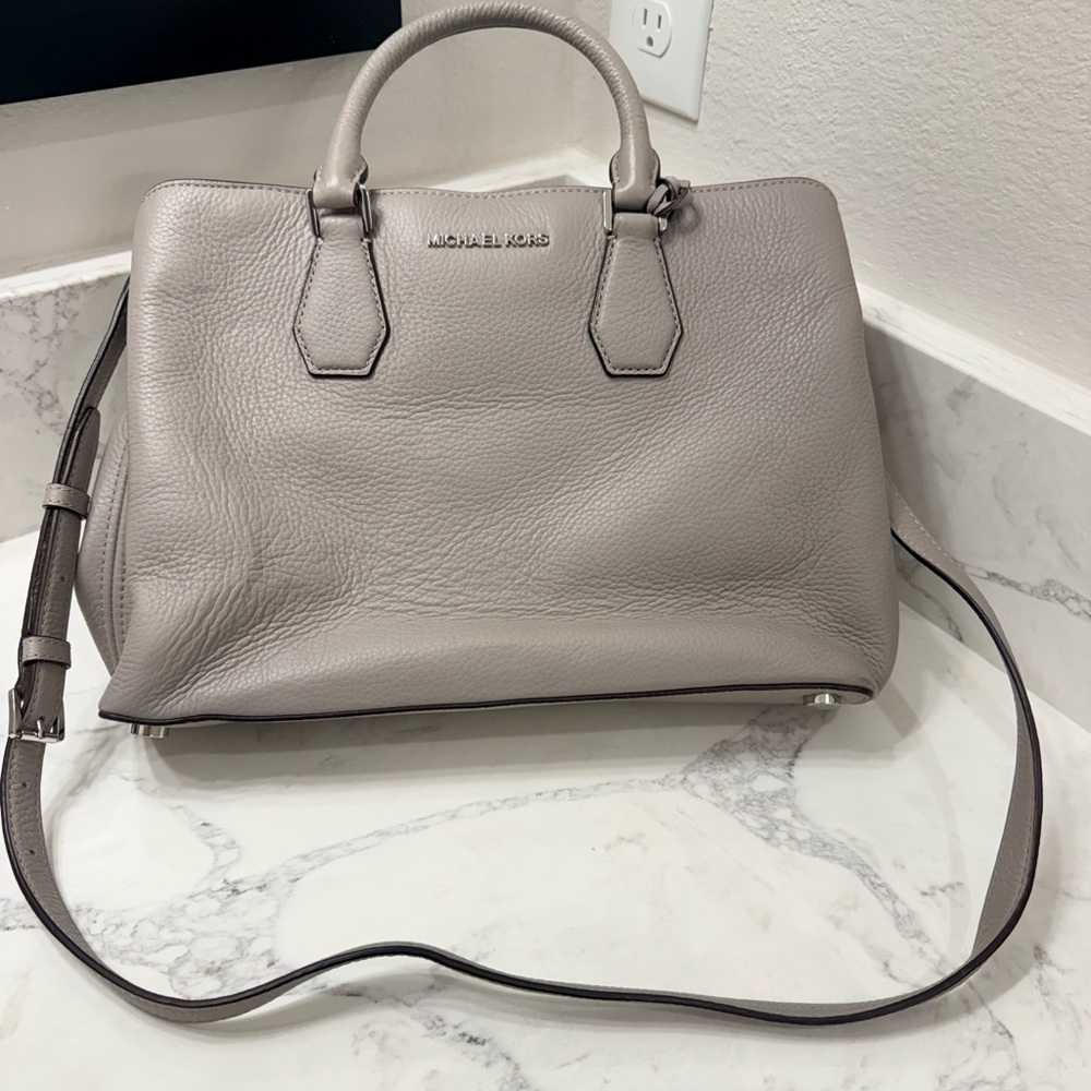 Michael Kors Grey Leather Satchel - Picture 3 of 9